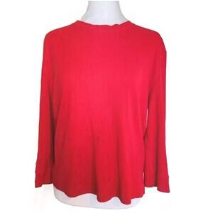 Lauren Ralph Lauren Womens Blouse Top Long Sleeve Red Size XL